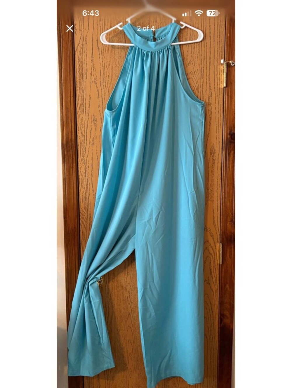 BN Shein Light Blue Romper with Halter top and wide leg size 2XL